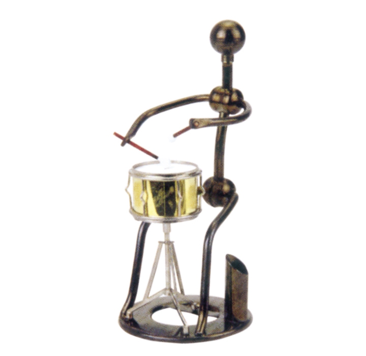 Miniature ironic drummer figurine for office 